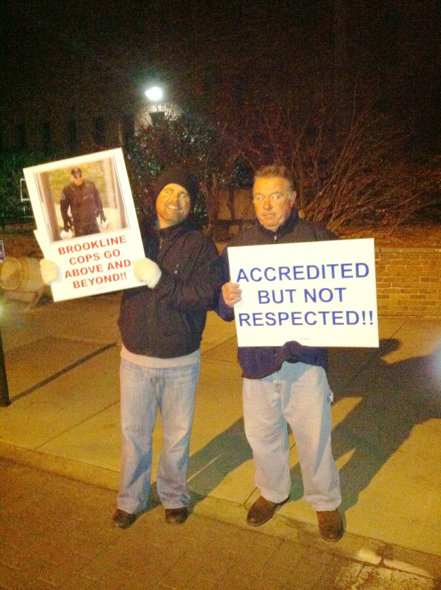 Brookline Police Association Holds Informational Picket at Town Meeting