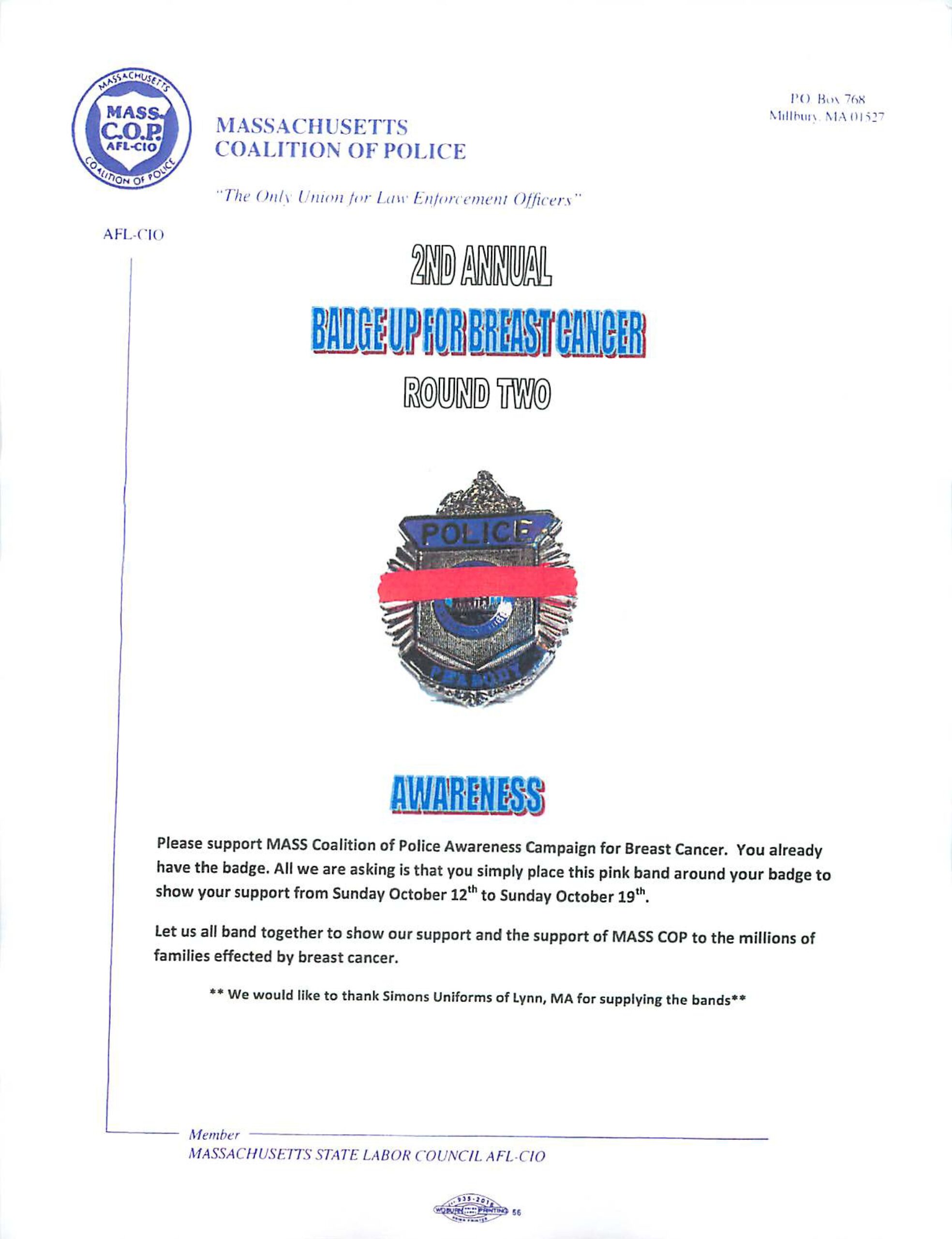 2nd Annual Badge Up for Breast Cancer