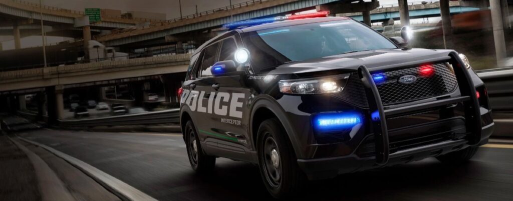 MCOP police vehicle at night